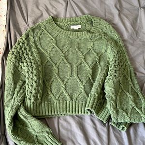 Aeropostale Green Cropped Knitted Sweater